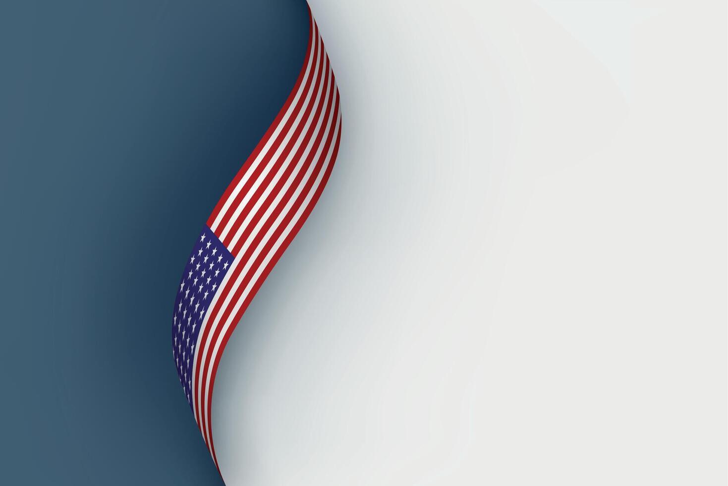 United States flag on Waving ribbon vector