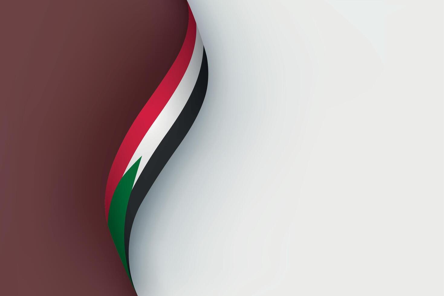 Sudan flag on Waving ribbon vector
