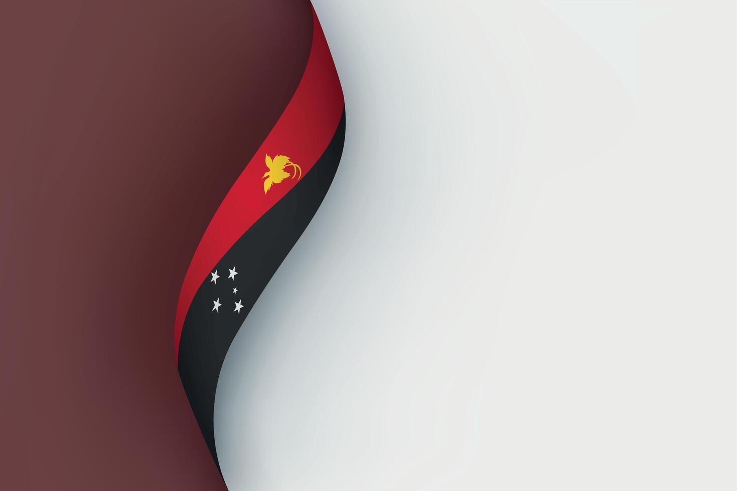 Papua New Guinea flag on Waving ribbon vector
