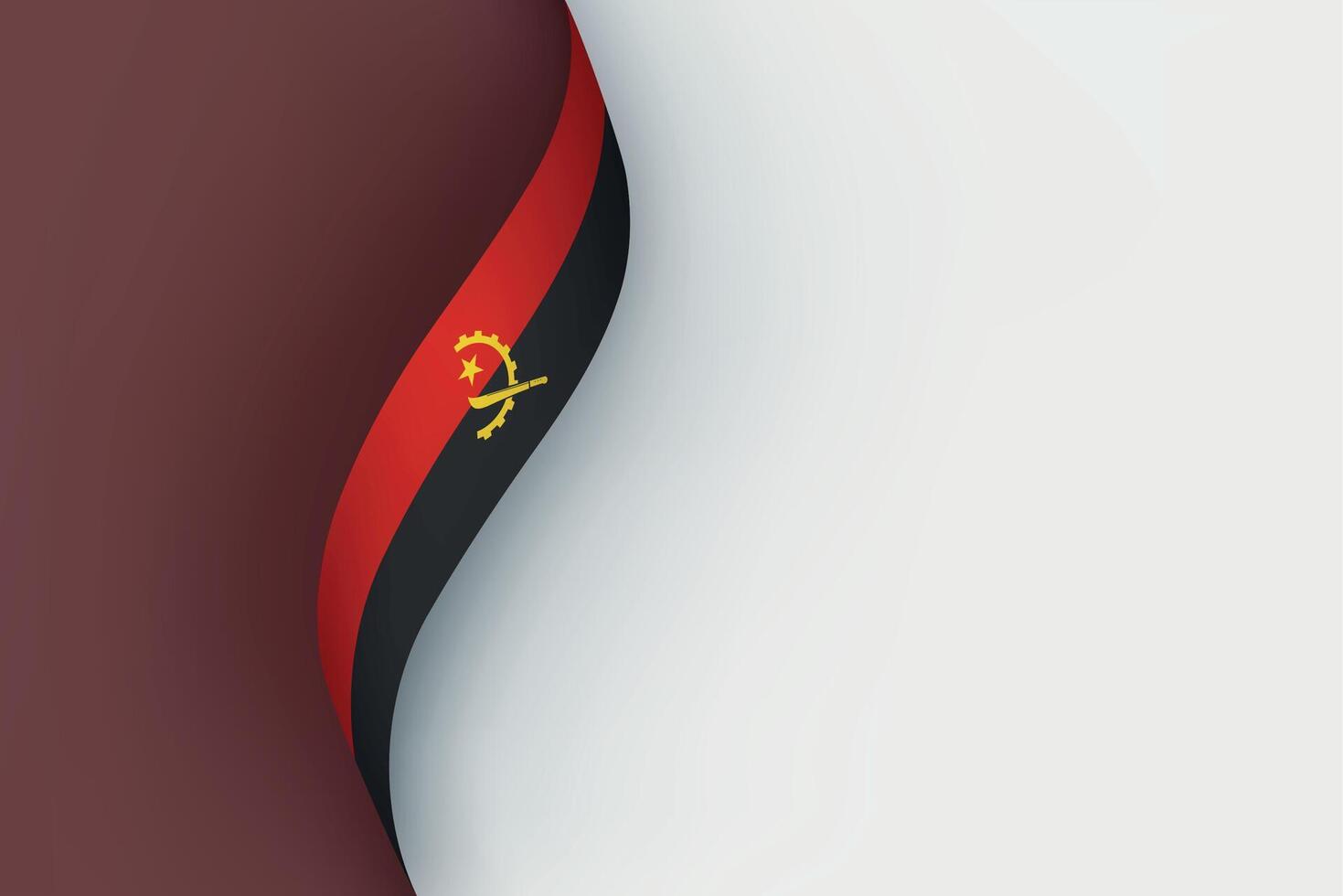 Angola flag on Waving ribbon vector