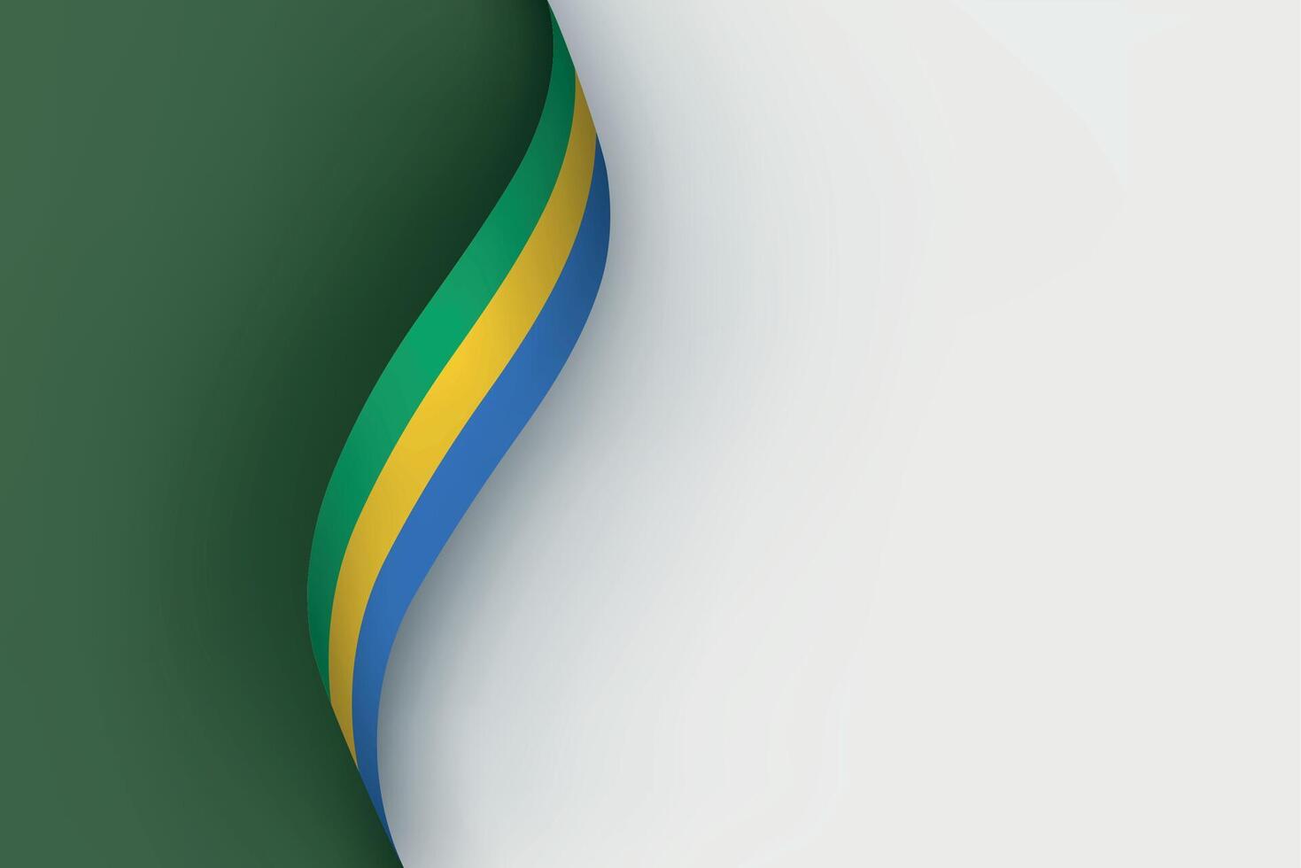 Gabon flag on Waving ribbon vector