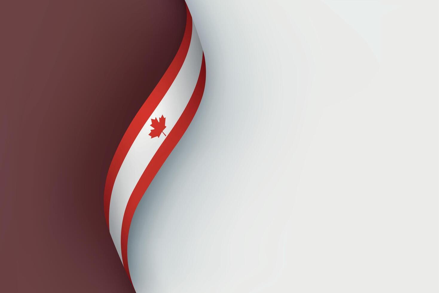 Canada flag on Waving ribbon vector