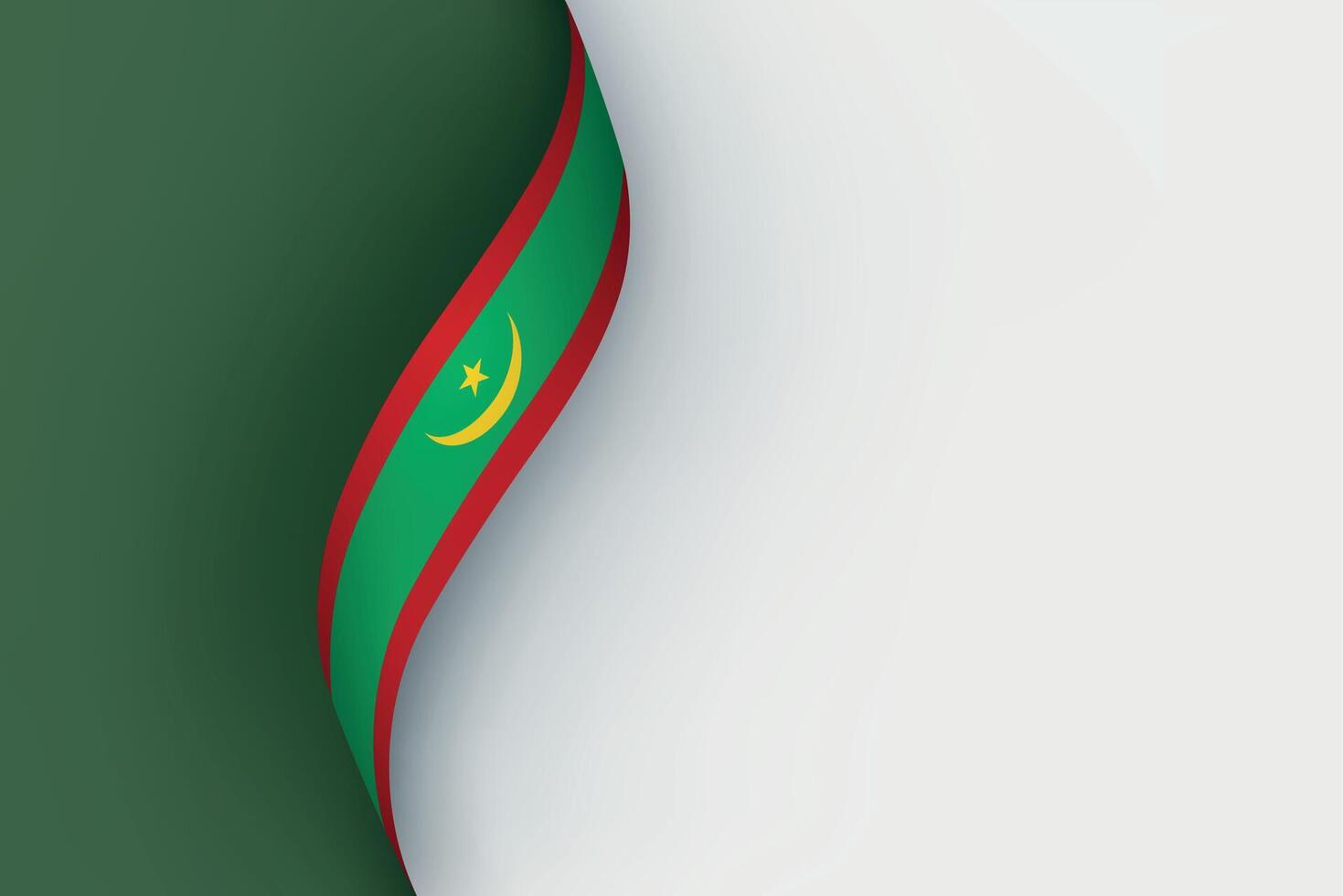 Mauritania flag on Waving ribbon vector