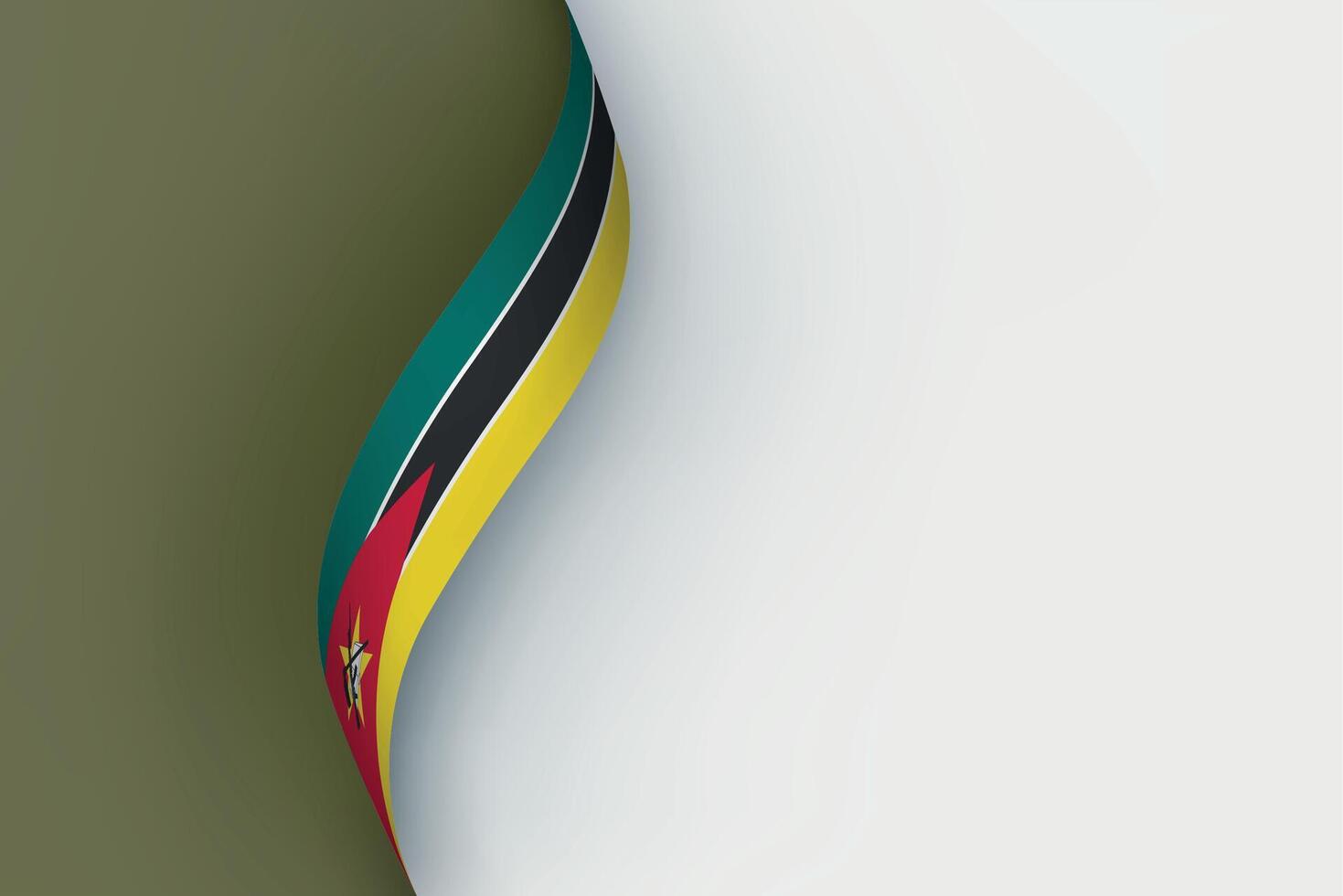 Mozambique flag on Waving ribbon vector