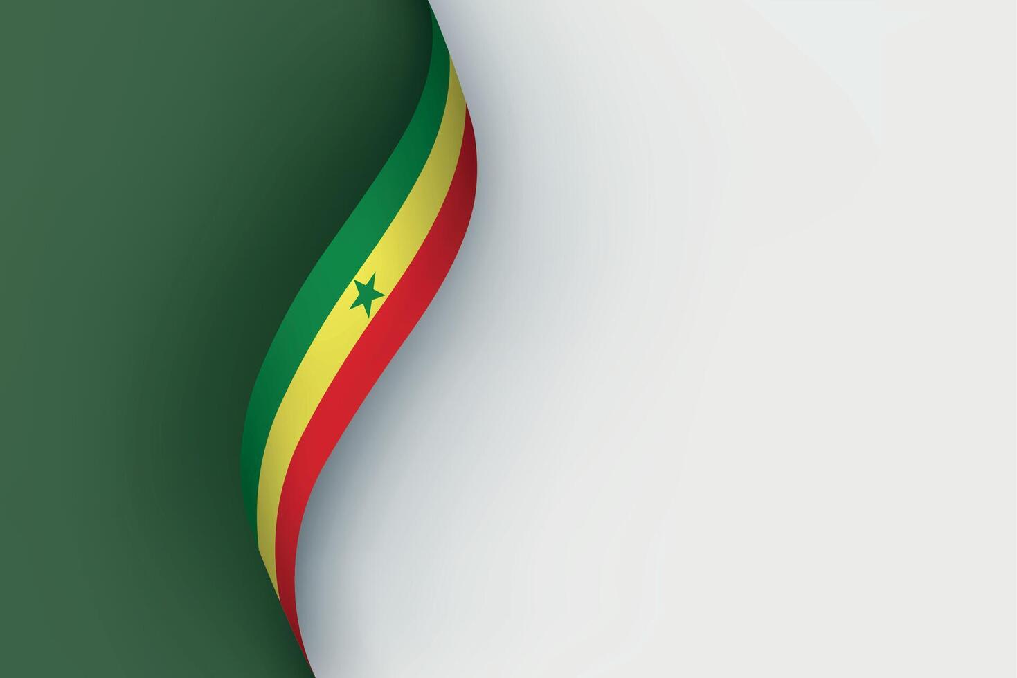 Senegal flag on Waving ribbon vector