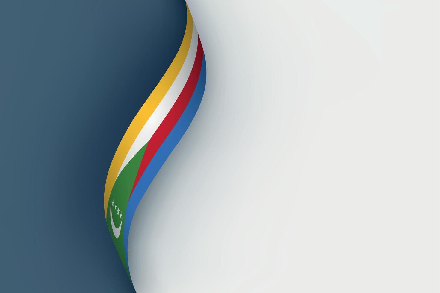 Comoros flag on Waving ribbon vector