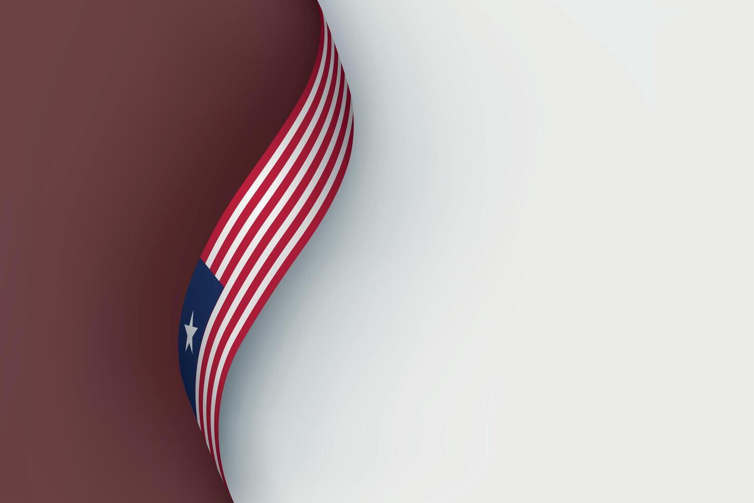 Liberia flag on Waving ribbon vector