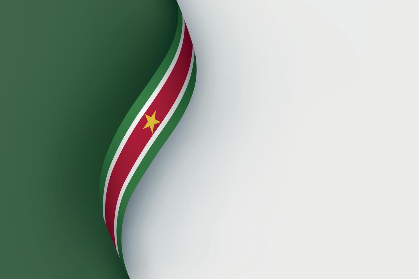 Suriname flag on Waving ribbon vector
