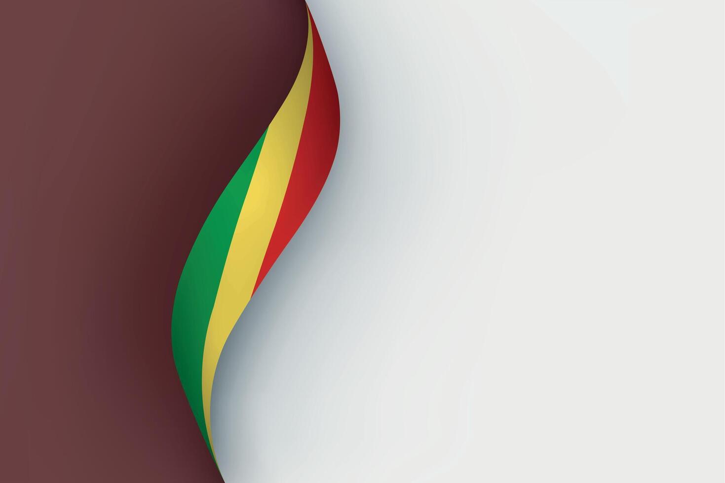 Congo flag on Waving ribbon vector