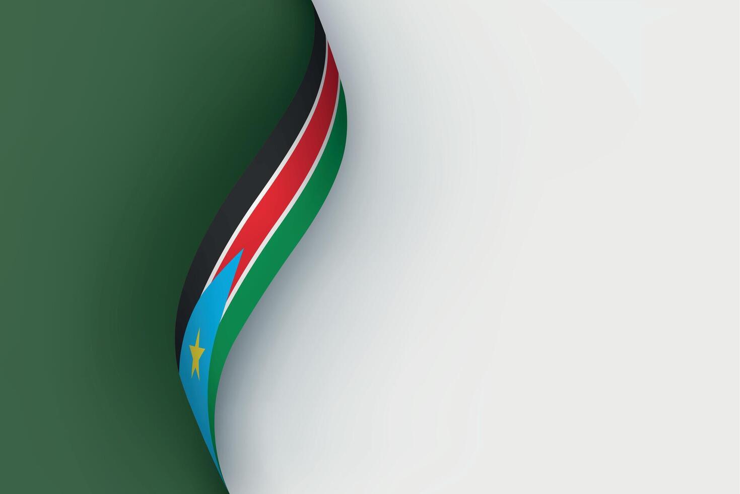 South Sudan flag on Waving ribbon vector