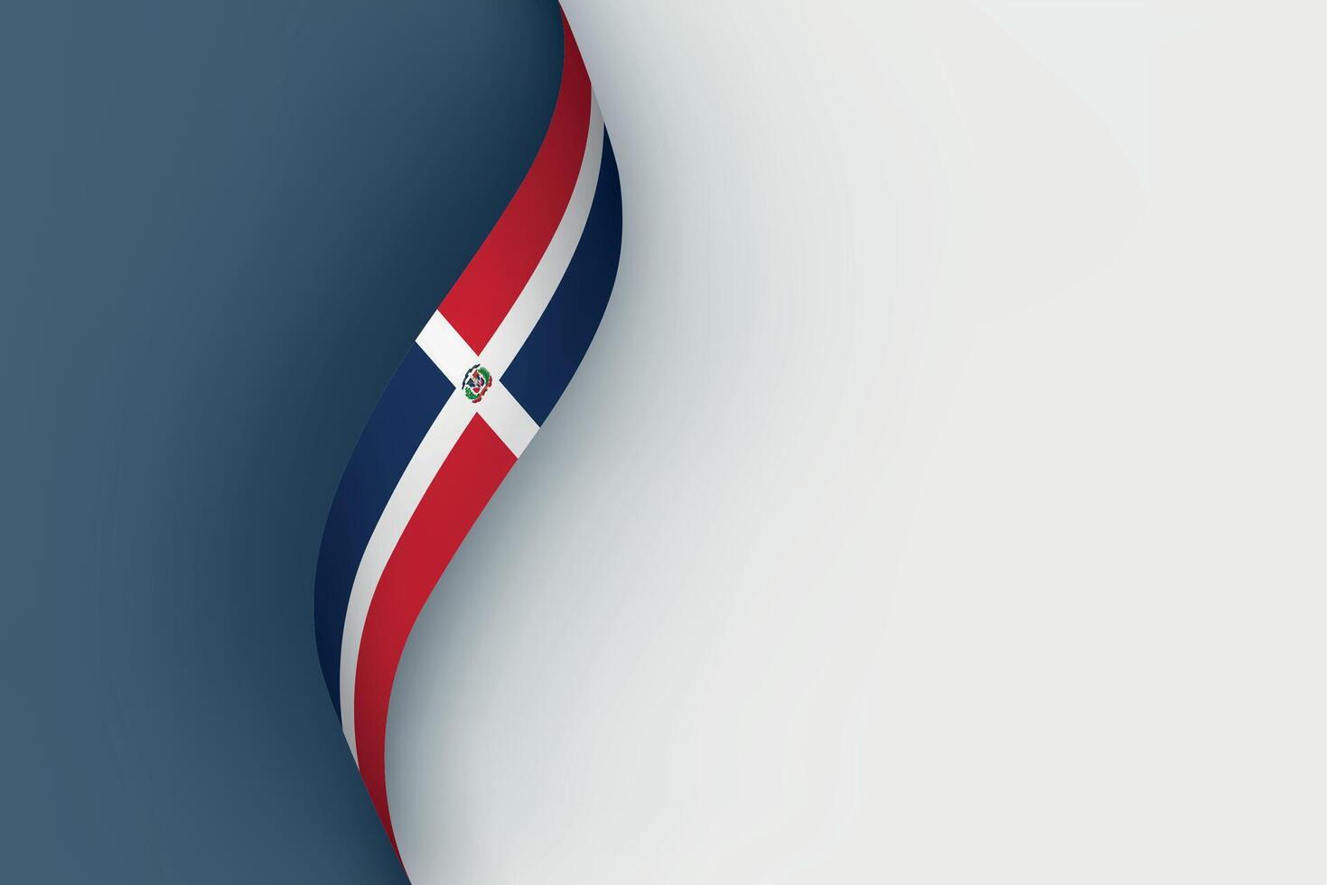 Dominican Republic flag on Waving ribbon vector
