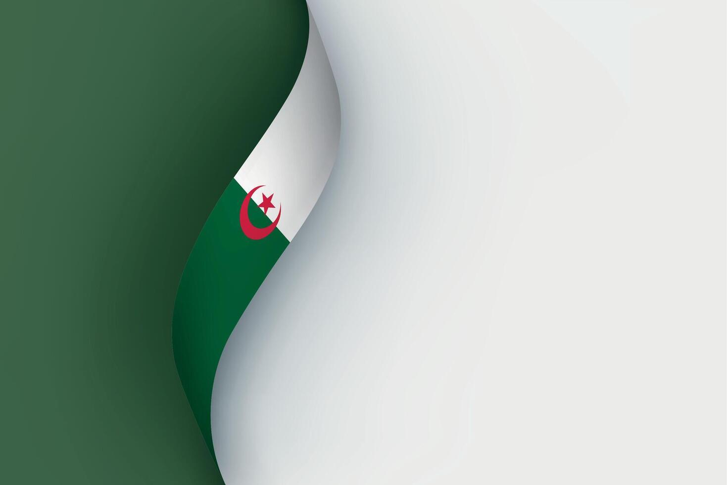 Algeria flag on Waving ribbon vector