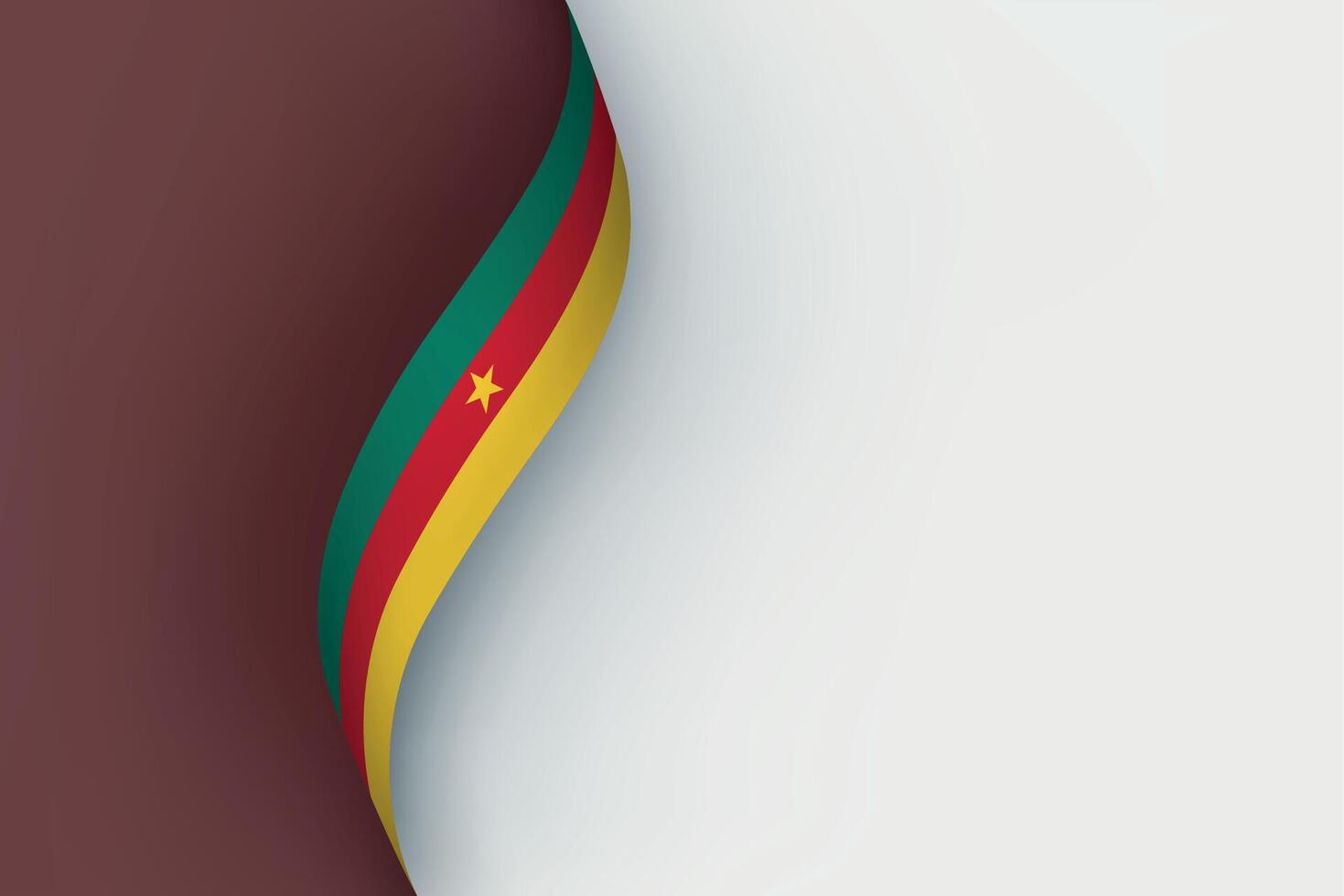 Cameroon flag on Waving ribbon vector