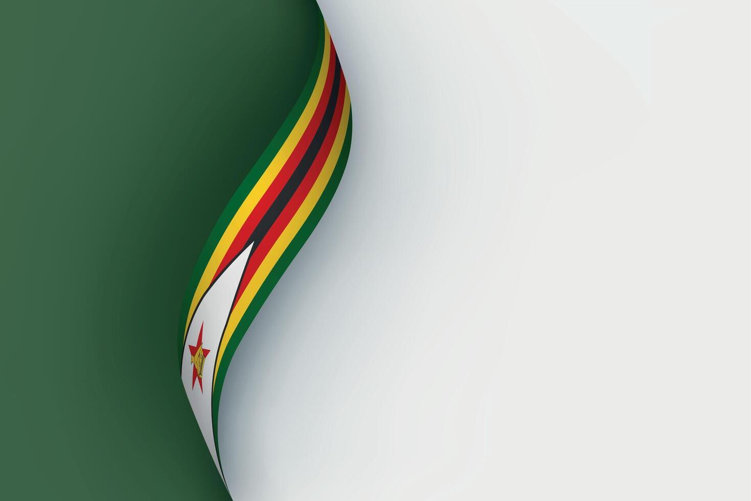 Zimbabwe flag on Waving ribbon vector