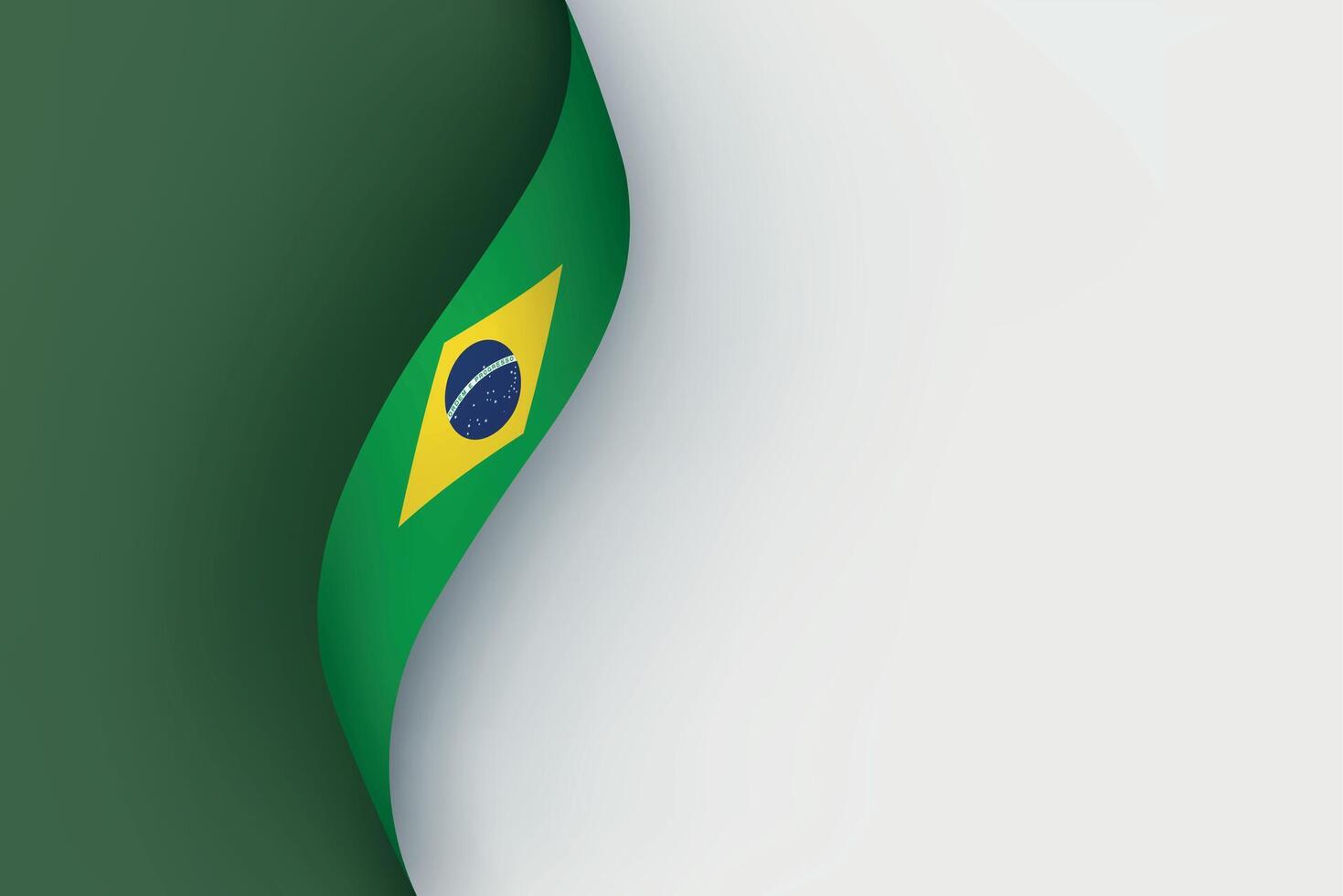 Brazil flag on Waving ribbon vector