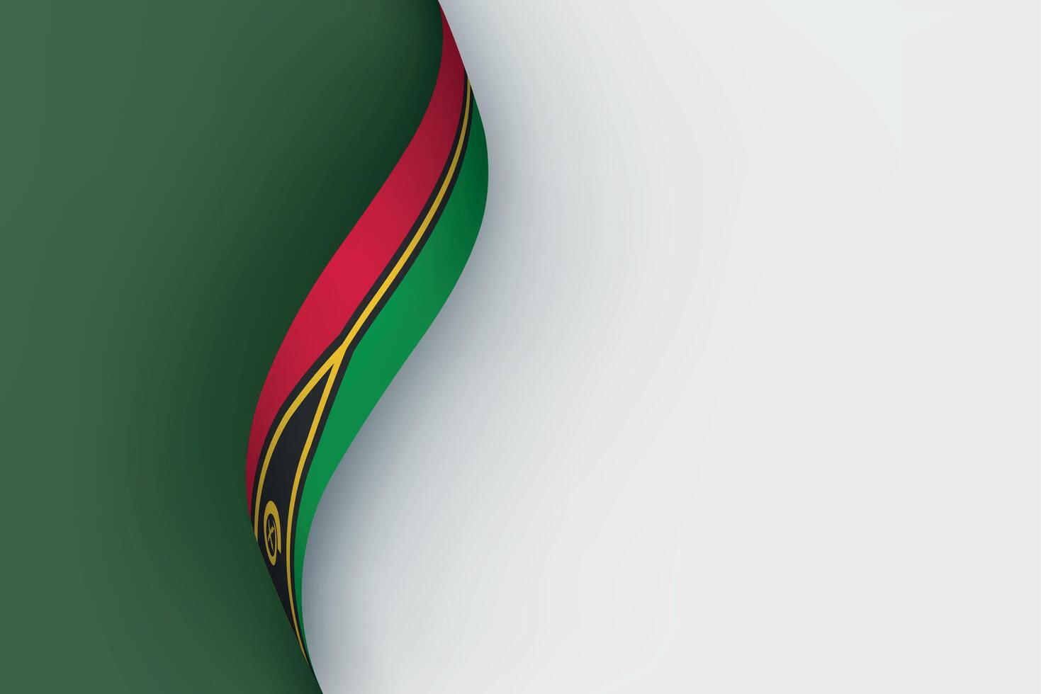 Vanuatu flag on Waving ribbon vector