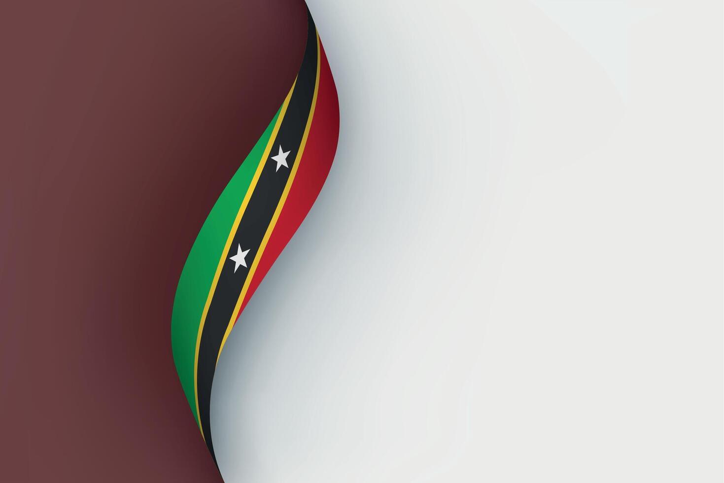 Saint Kitts and Nevis flag on Waving ribbon vector