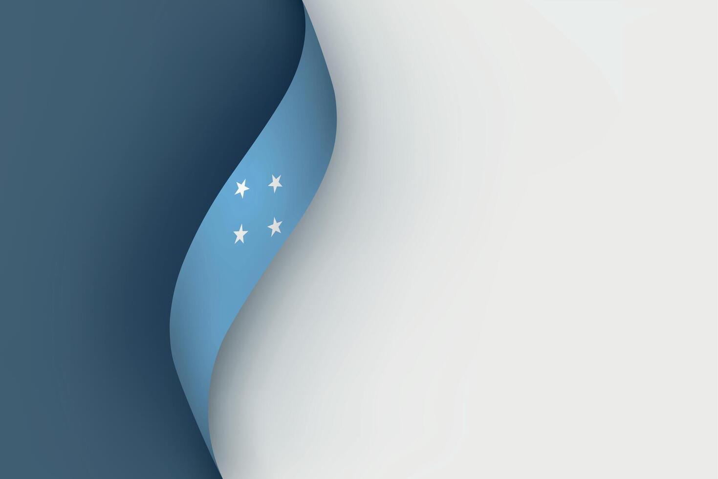 Micronesia flag on Waving ribbon vector