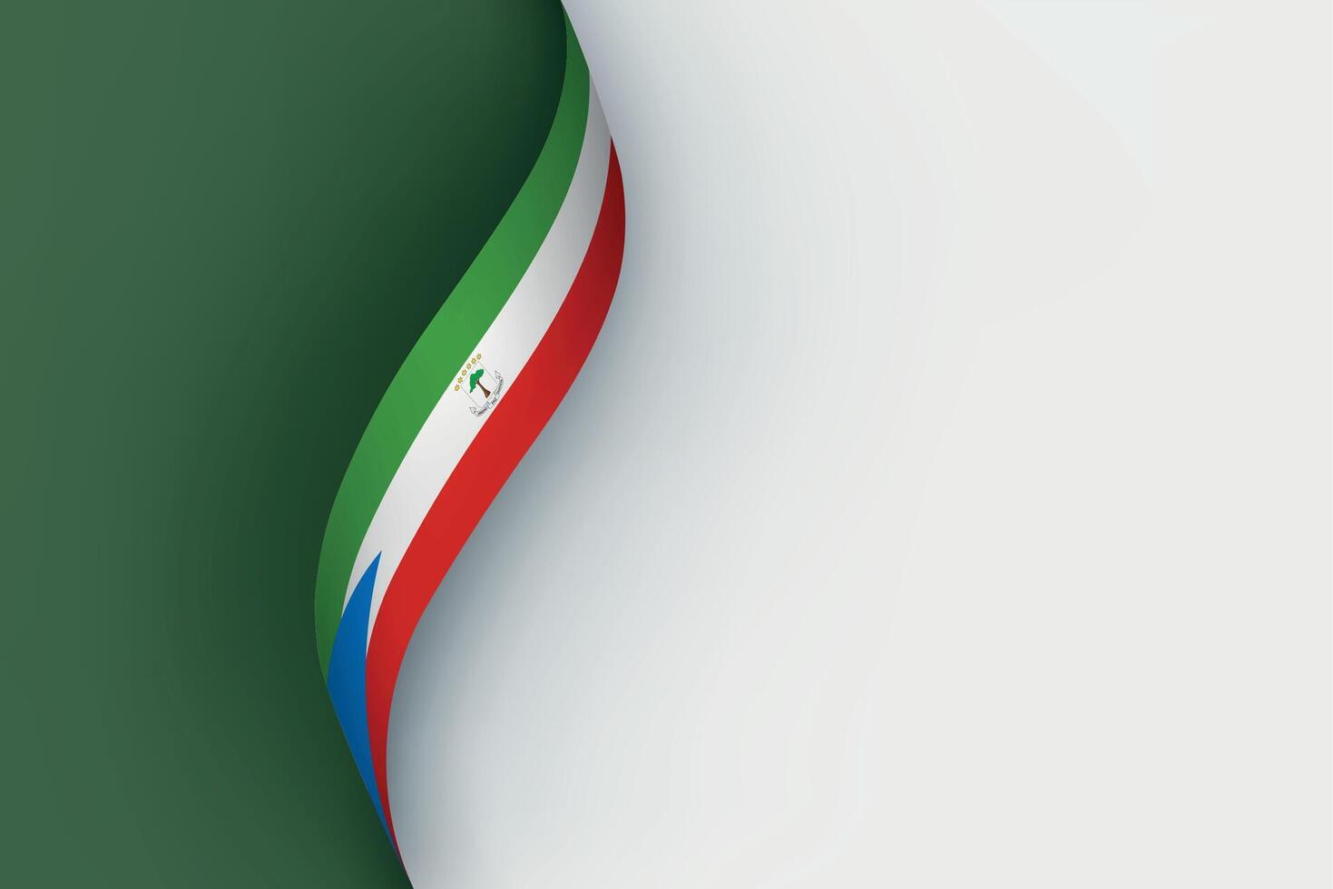 Equatorial Guinea flag on Waving ribbon vector