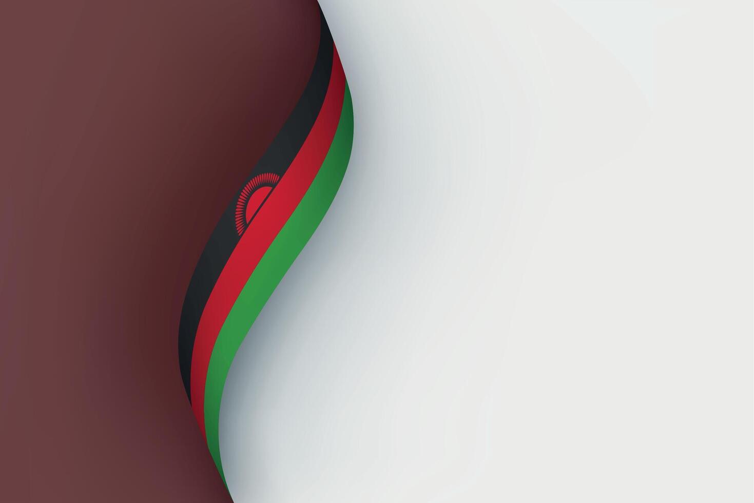 Malawi flag on Waving ribbon vector
