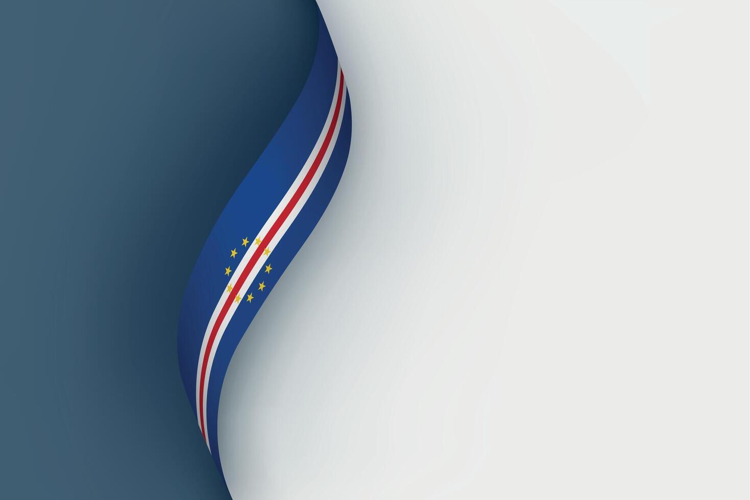 Cape Verde flag on Waving ribbon vector