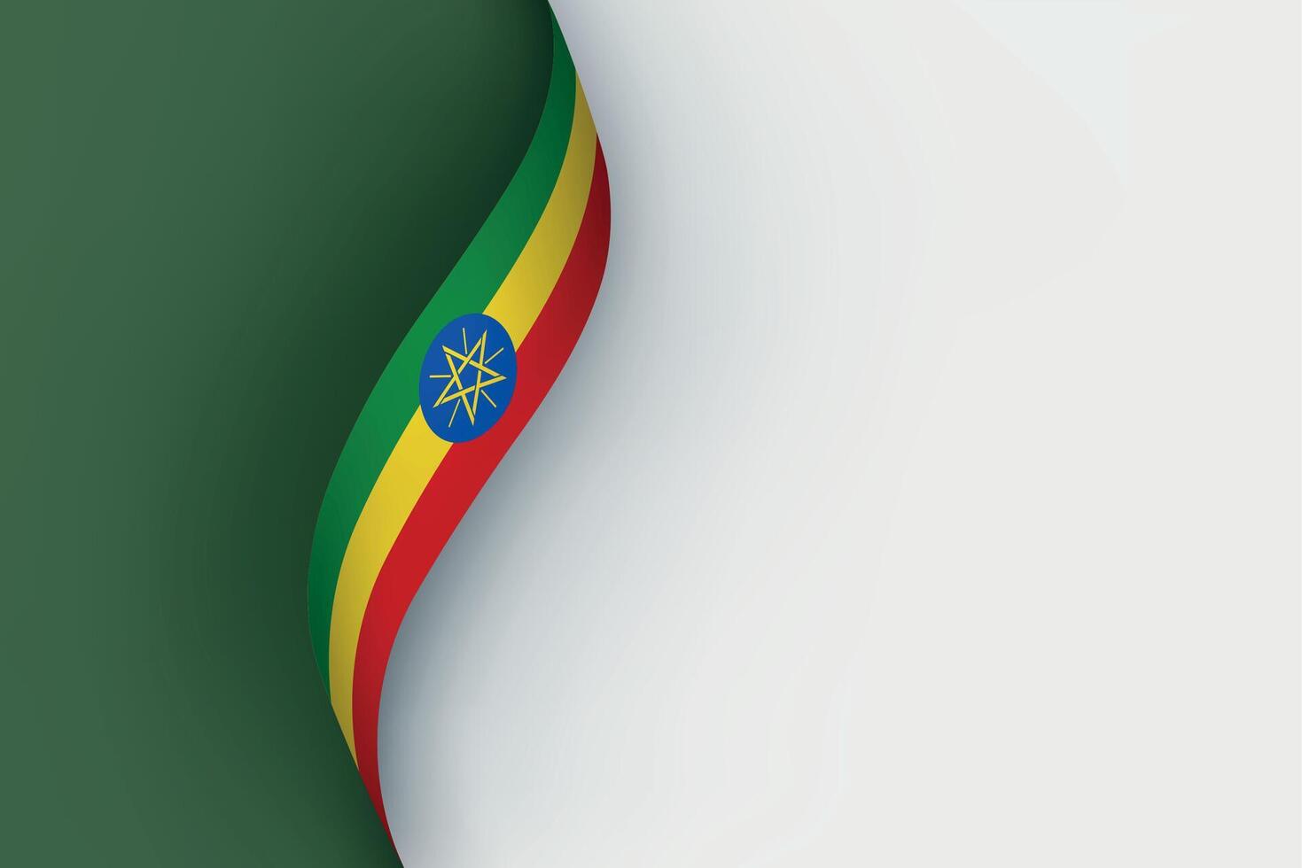 Ethiopia flag on Waving ribbon vector