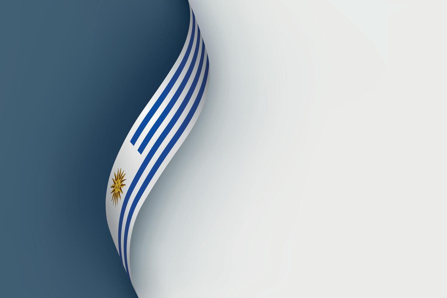 Uruguay flag on Waving ribbon vector