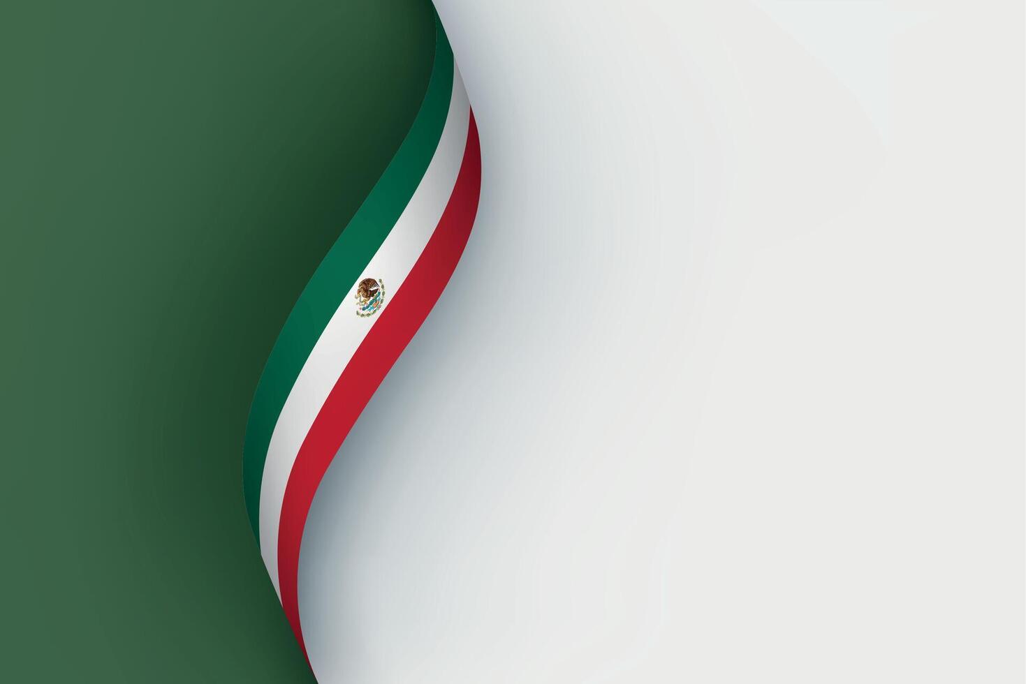 Mexico flag on Waving ribbon vector