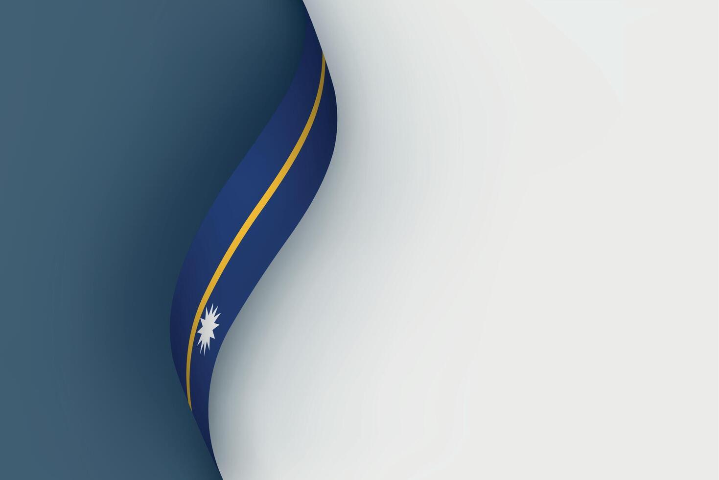 Nauru flag on Waving ribbon vector