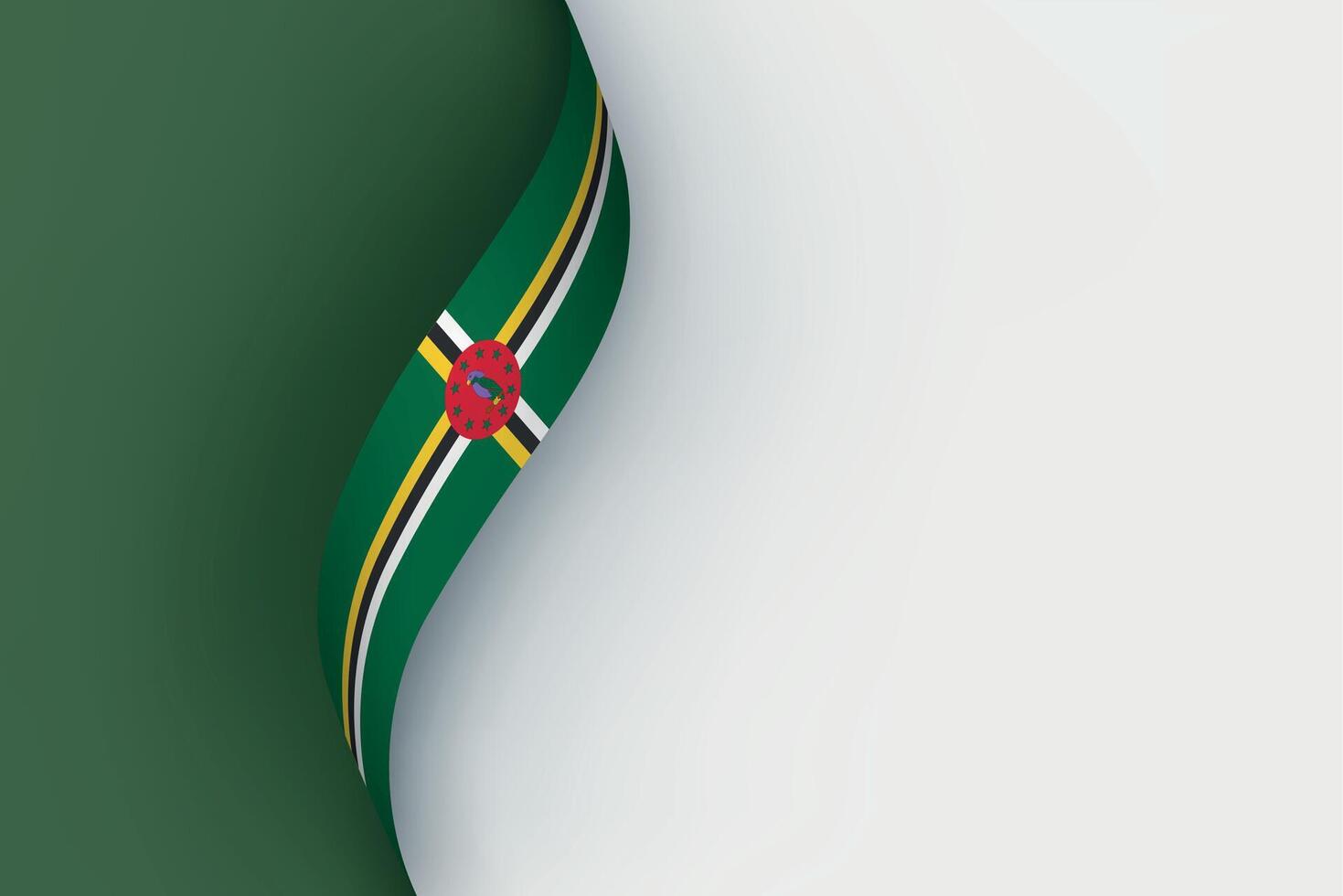 Dominica flag on Waving ribbon vector
