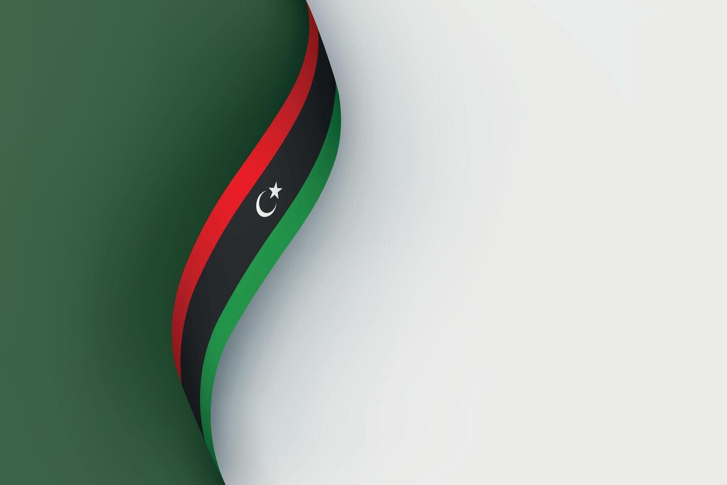 Libya flag on Waving ribbon vector
