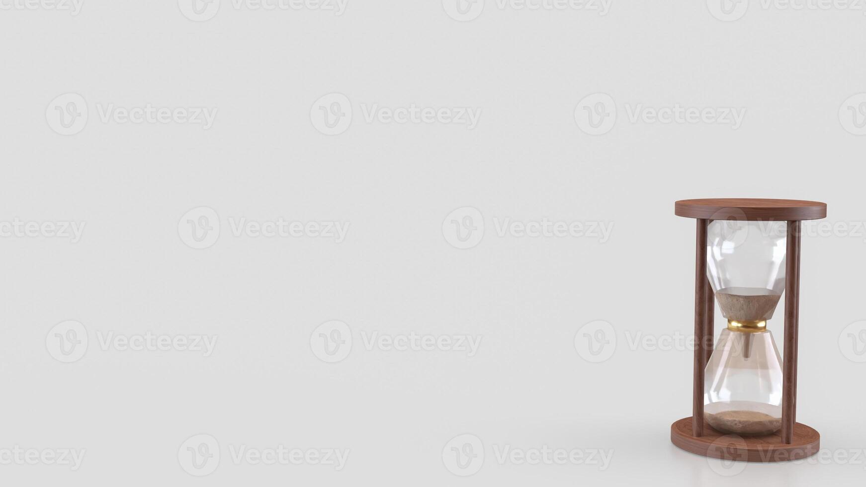 The Sand clock on white Background for Business concept 3d rendering. photo