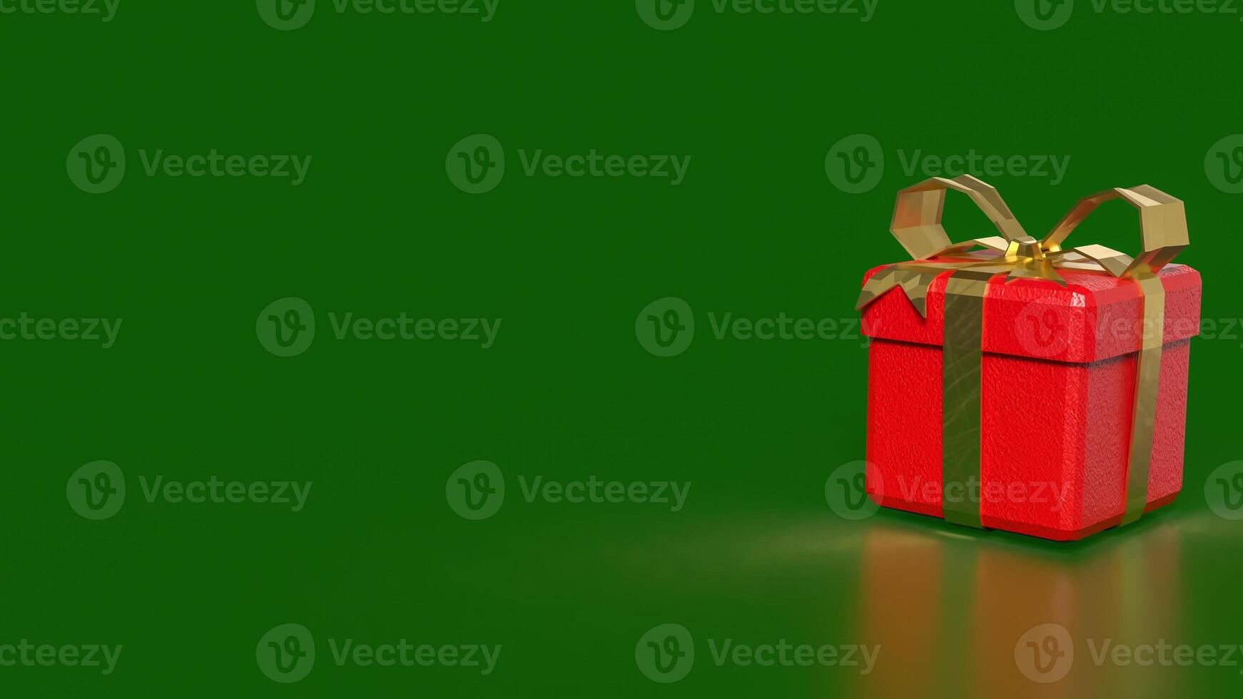 The RED gift box for celebration or holiday concept 3d rendering. photo