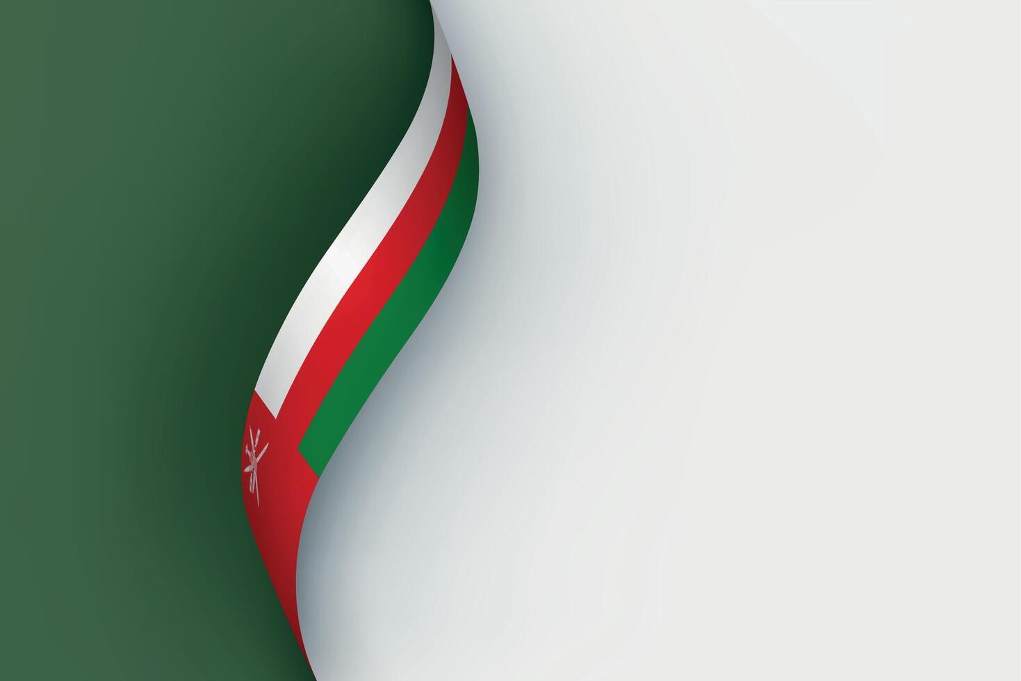 Oman flag on Waving ribbon vector