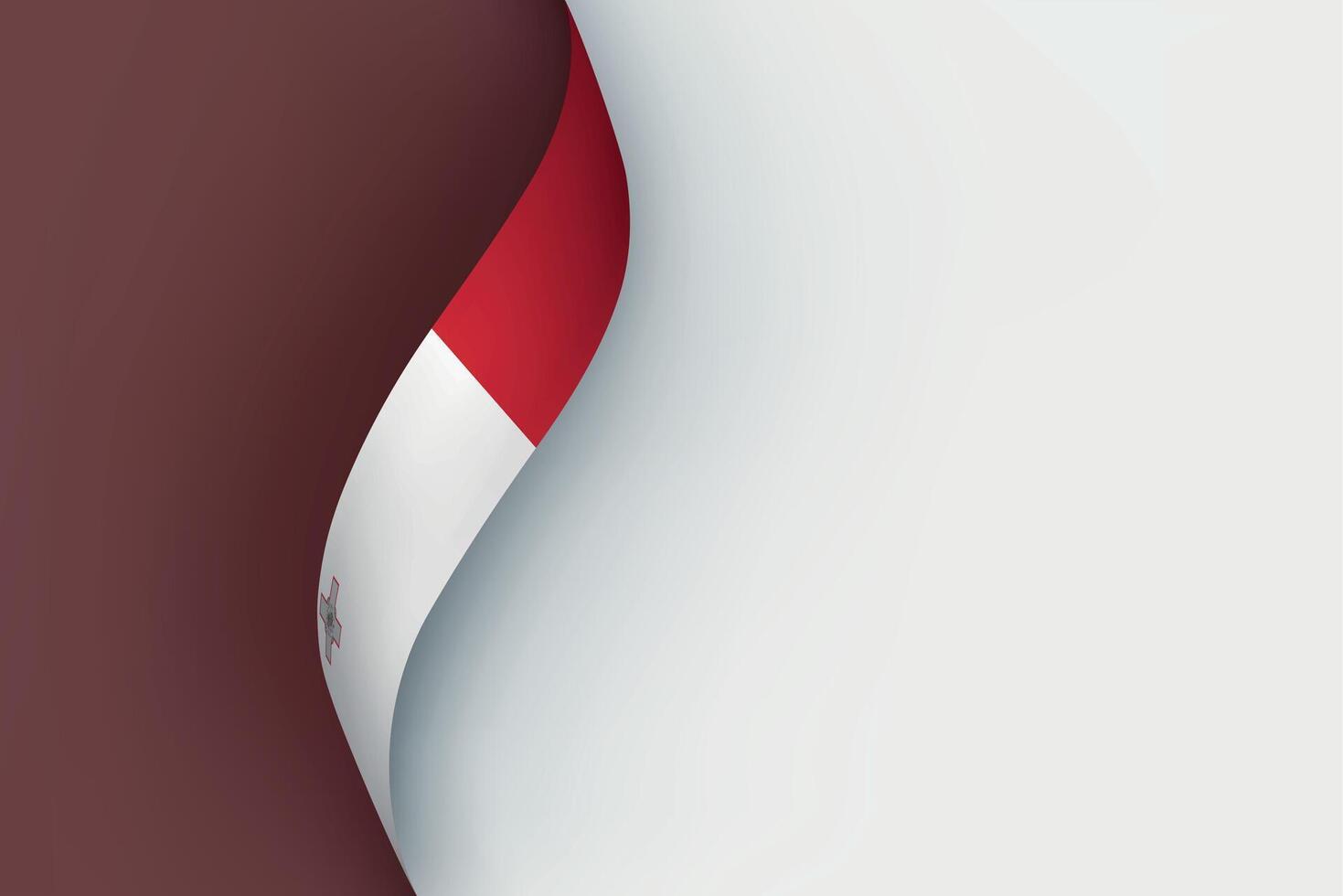 Malta flag on Waving ribbon vector