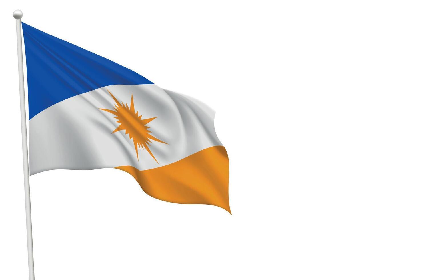 Isolated waving flag of Tocantins is a state Brazil vector