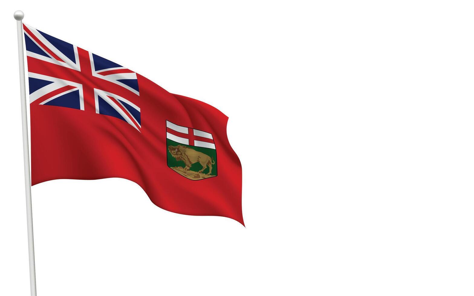 Isolated waving flag of Manitoba is a province Canada vector