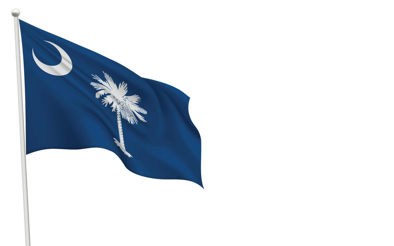 Isolated waving flag of South Carolina is a state United States vector