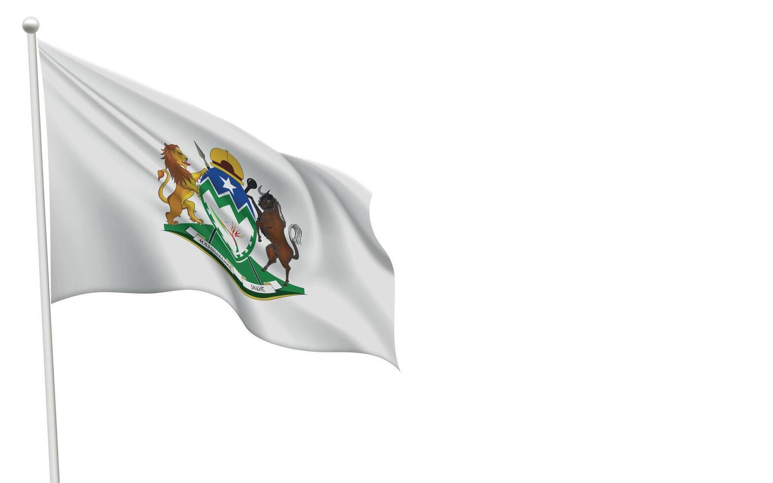 Isolated waving flag of KwaZulu-Natal is a province South Africa vector