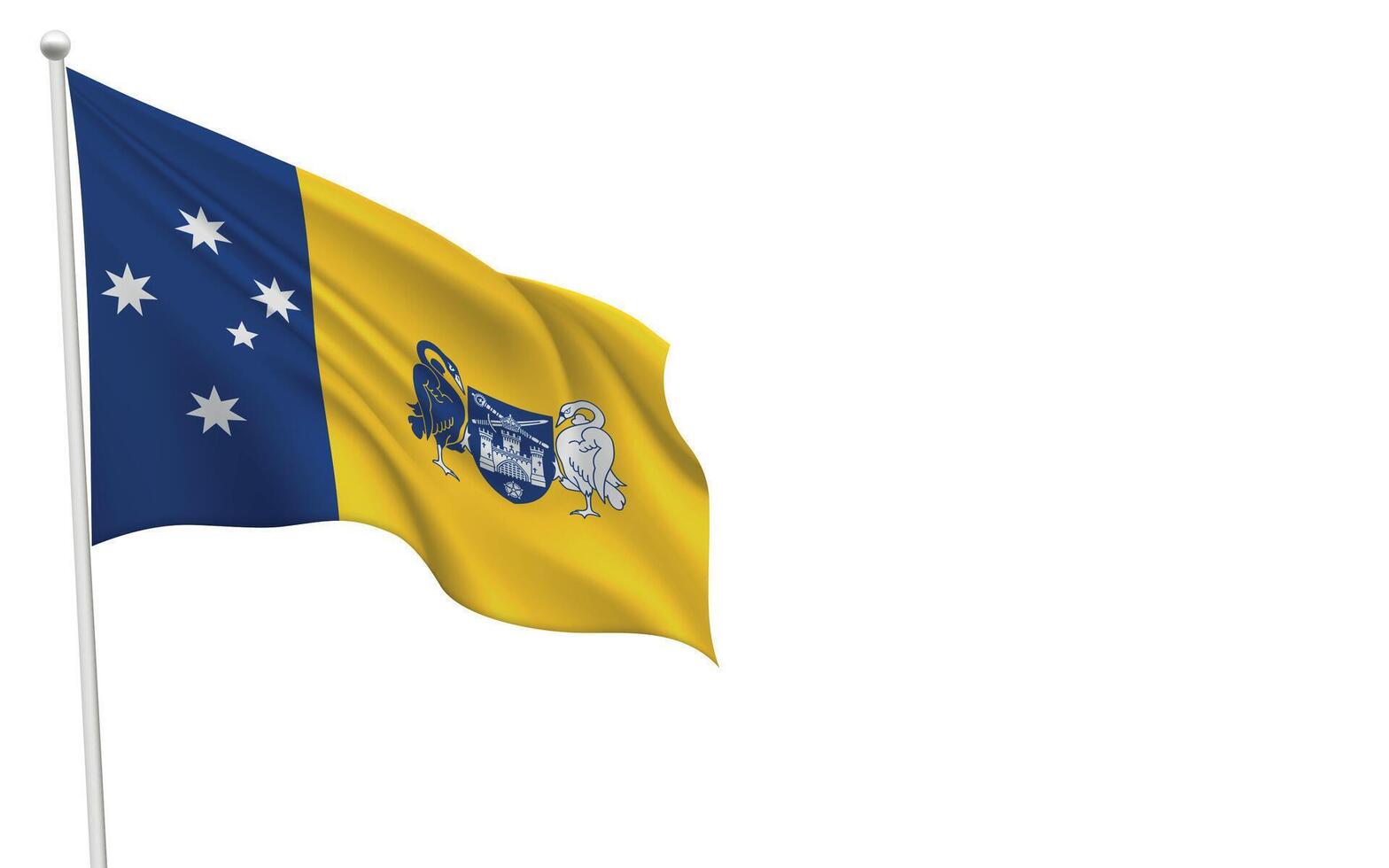 Isolated waving flag of Australian Capital Territory is a state Australia vector