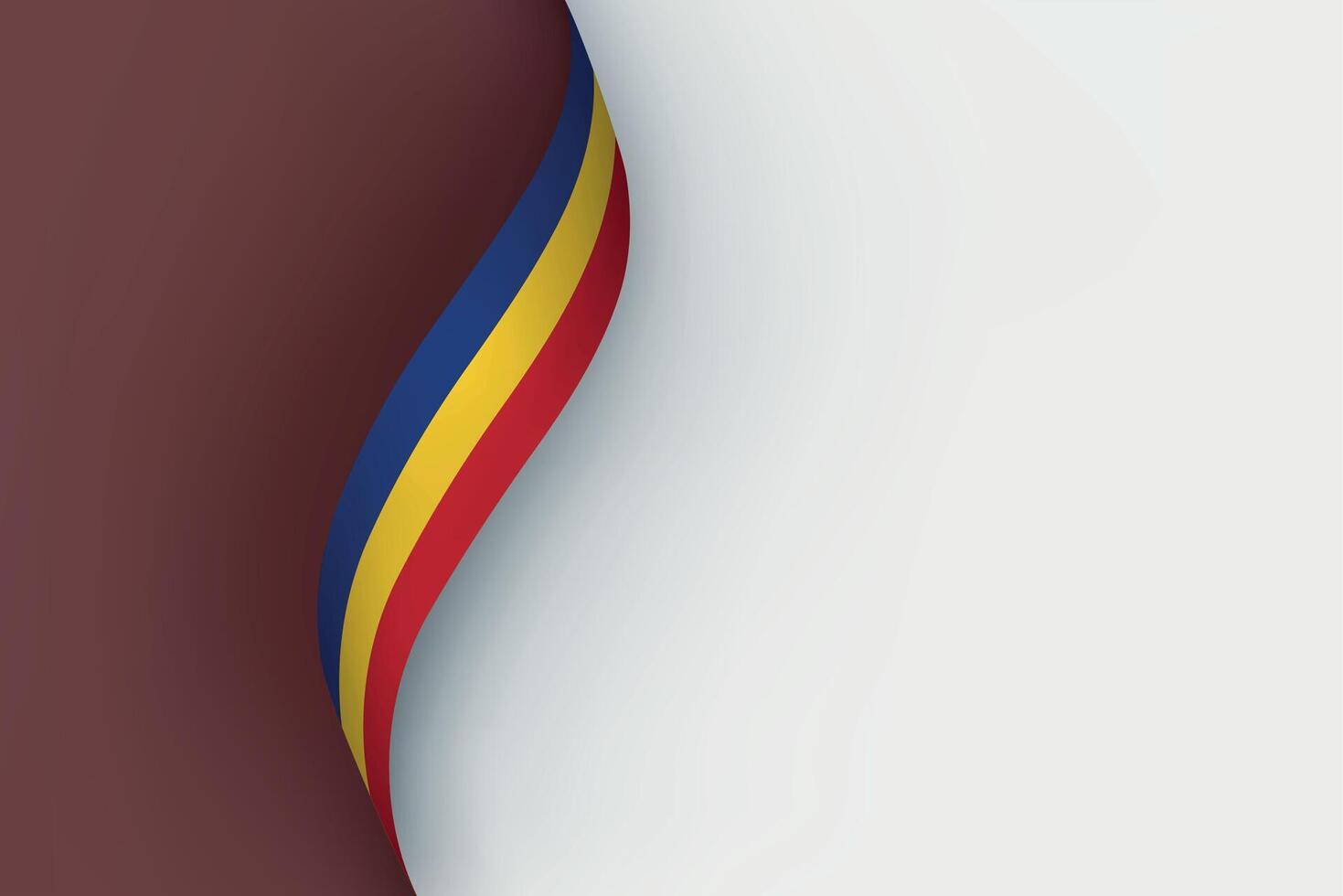 Romania flag on Waving ribbon vector