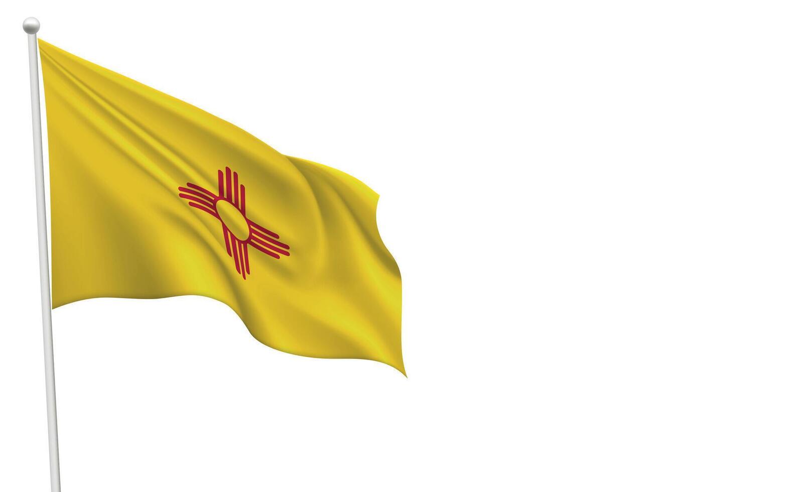 Isolated waving flag of New Mexico is a state United States vector