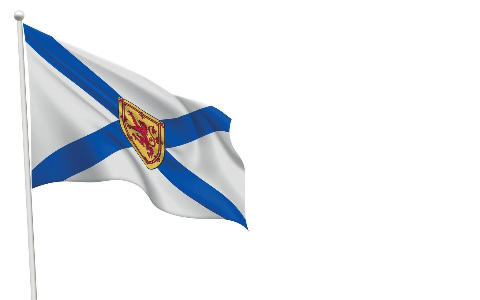Isolated waving flag of Nova Scotia is a province Canada vector