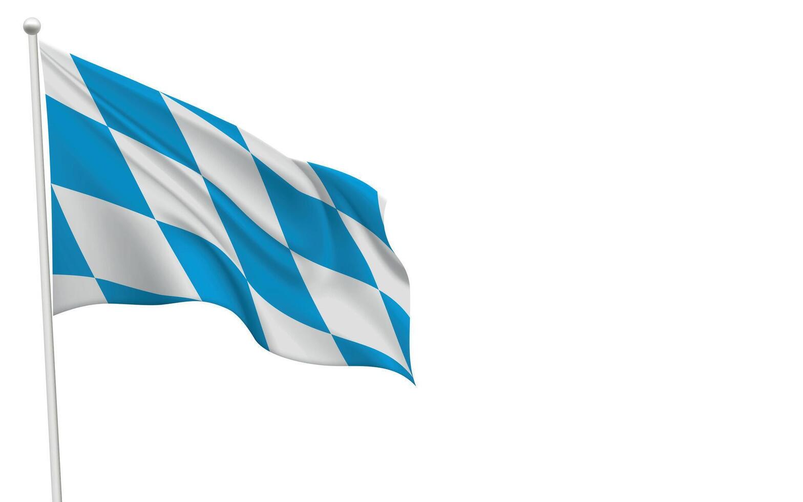 Isolated waving flag of Bavaria is a state Germany vector