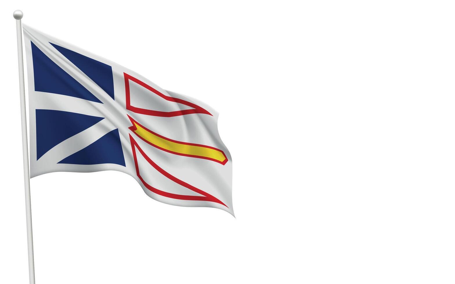Isolated waving flag of Newfoundland and Labrador is a province Canada vector