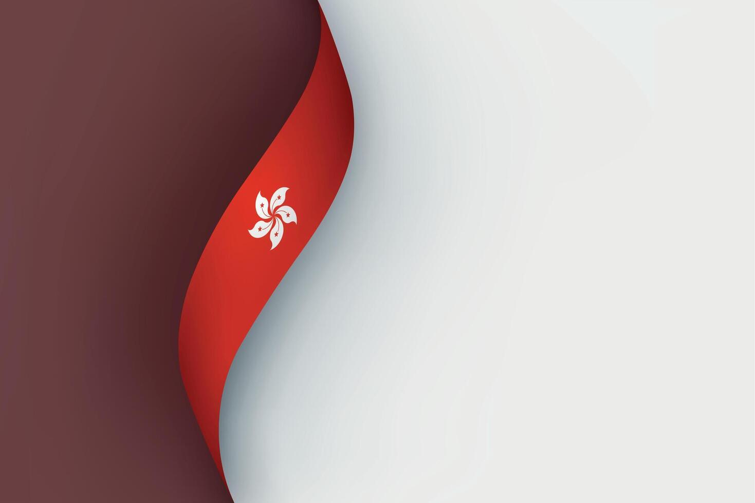 Hong Kong flag on Waving ribbon vector