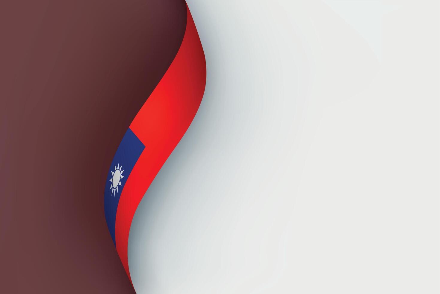 Taiwan flag on Waving ribbon vector
