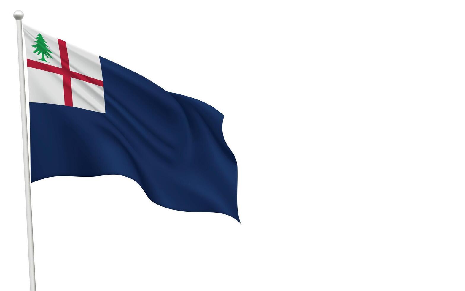 Bunker Hill Flag Waving on a White Background vector