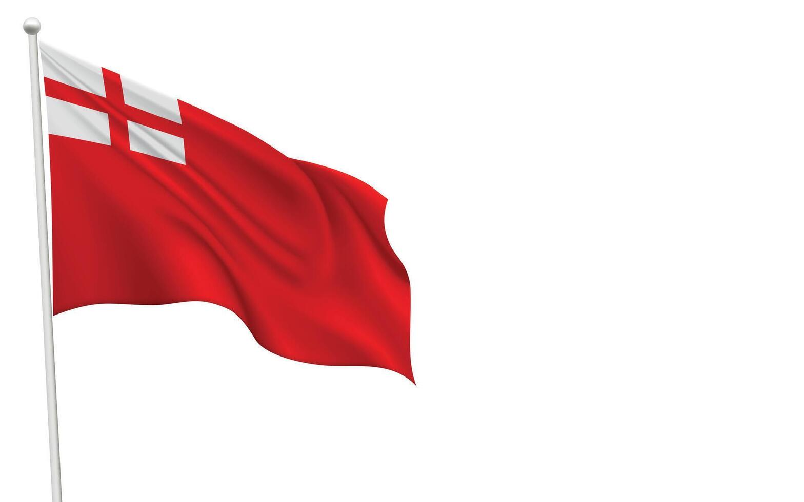 Saint George Red Ensign Flag Waving on a White Background vector