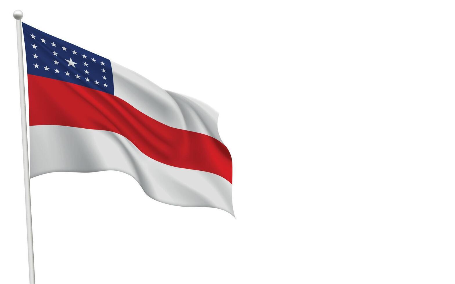 Isolated waving flag of Amazonas is a state Brazil vector